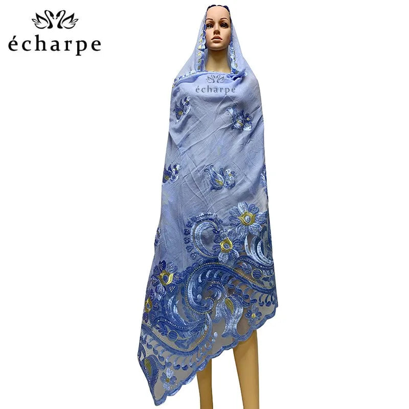 alalar | Embroidered Cotton Hijab Scarf – African & Dubai Style