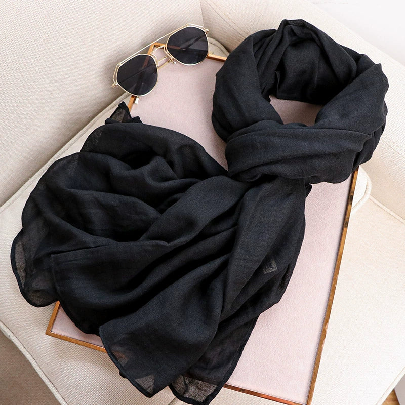 alalar | Women’s Winter Cotton & Linen Scarf – Warm Seasonal Shawl