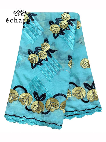 ALALAR | Embroidered Cotton Turban Hijab – African Style 3-Color Muslim Headwrap Dubai Soft Scarf
