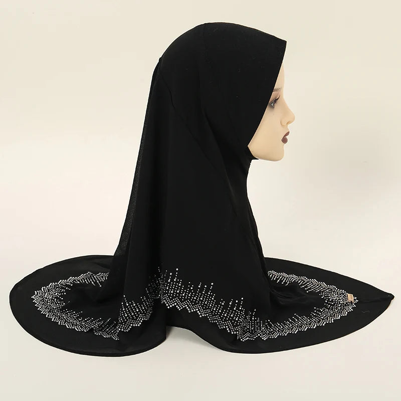 Luxury Ramadan Diamonds Chiffon Hijab -alalar