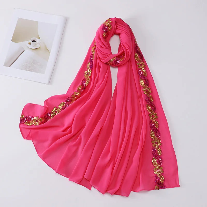 alalar-Chiffon Hijab Scarf Turban for Muslim Women Fashion Headscarf -شيفون