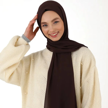 alalar | Premium Plain Chiffon Hijab – Malaysian Style Long Shawl