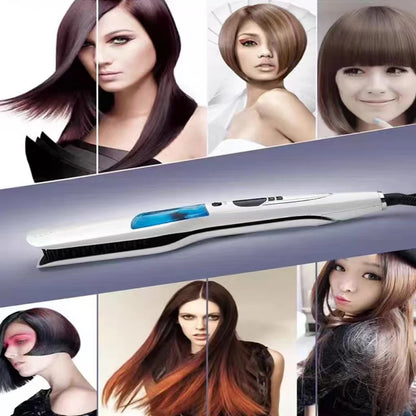 alalar-Health-Beauty Steam Hair Straightener Brush Anti-scald Negative Ion Hair Care Ceramic    فرشاة فرد الشعر بالبخار، مضادة للحروق، أيونات سالبة للعناية بالشعر