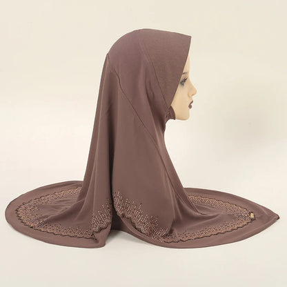 Luxury Ramadan Diamonds Chiffon Hijab -alalar