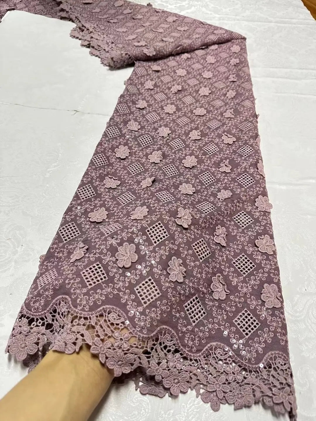 alalar-Premium Nigerian Tulle Lace Fabric – 5 Yards for Wedding, Party, Embroidery & Sequin Dresses, 2024 JL360