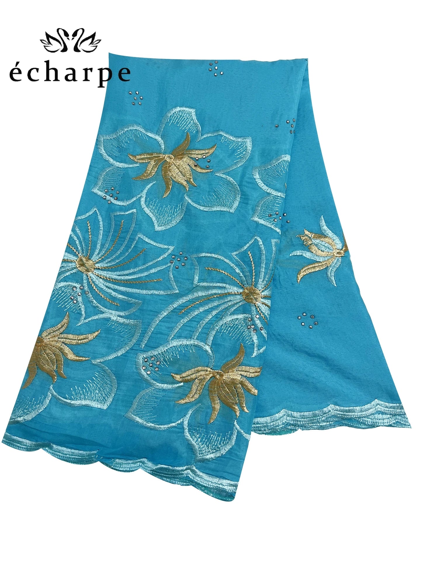 alalar | Dubai-Style Embroidered Cotton Hijab – African Pashmina Turban & Shawl