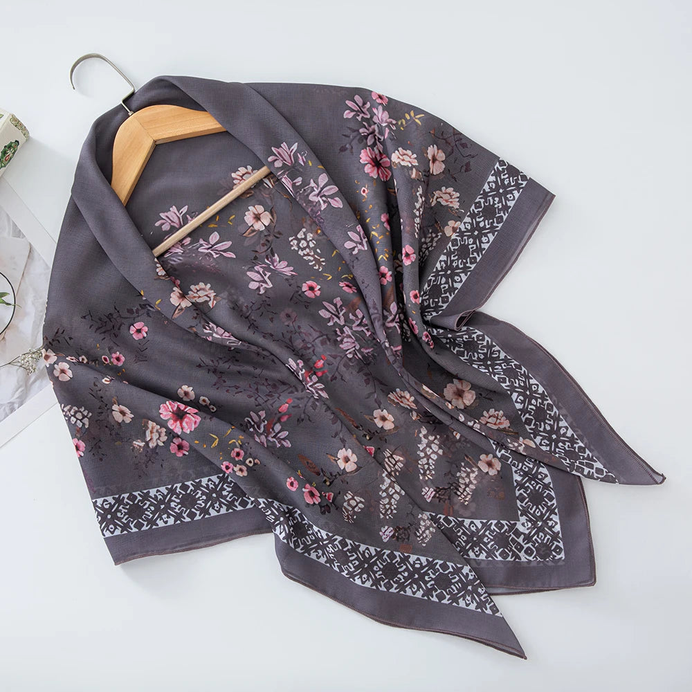 alalar-Scarf-Abaya Women Malaysia Tudung Bawal Flower Print Hijab New Design Headscarf