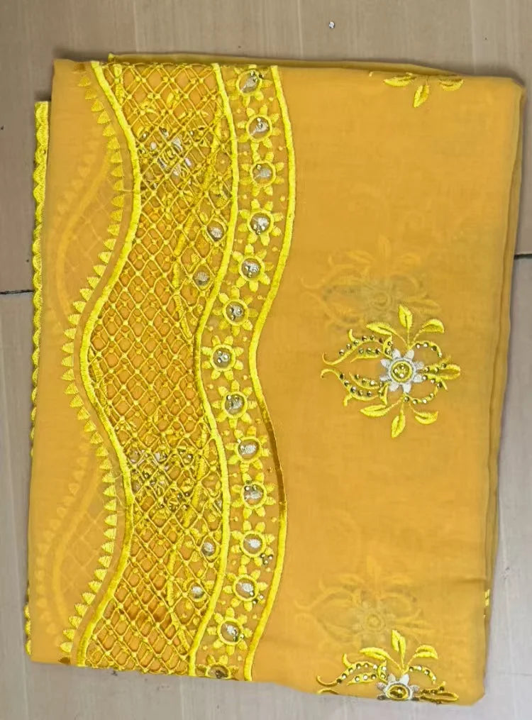 alalar | Luxury Embroidered Cotton Hijab Scarf – African & Dubai Style