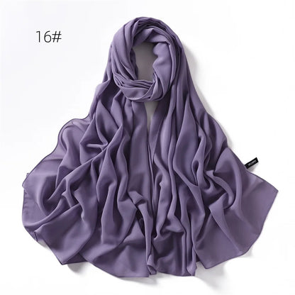 alalar | Solid Color Chiffon Hijab Shawl – 36 Colors, Lightweight Long Wrap (70×180cm)