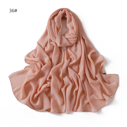 alalar | Solid Color Chiffon Hijab Shawl – 36 Colors, Lightweight Long Wrap (70×180cm)