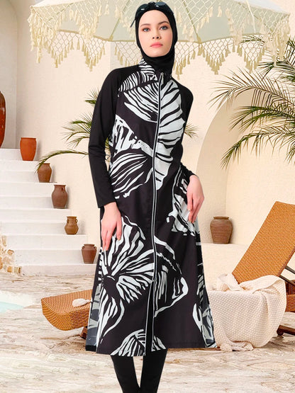 alalar | 3-Piece Long Burkini Swimsuit – Full-Coverage Modest Swimwear with Hijab