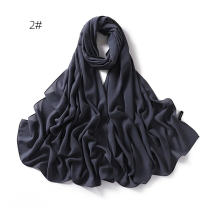 alalar | Solid Color Chiffon Hijab Shawl – 36 Colors, Lightweight Long Wrap (70×180cm)
