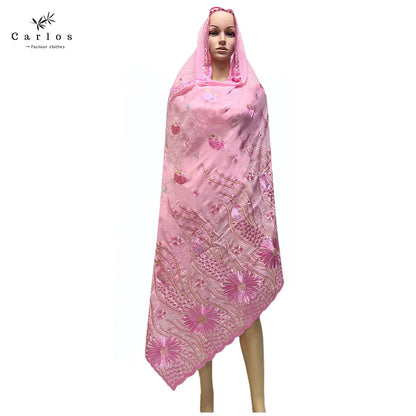 alalar- Turban Embroidery Soft Dubai Cotton Scarf-استيراد دبي