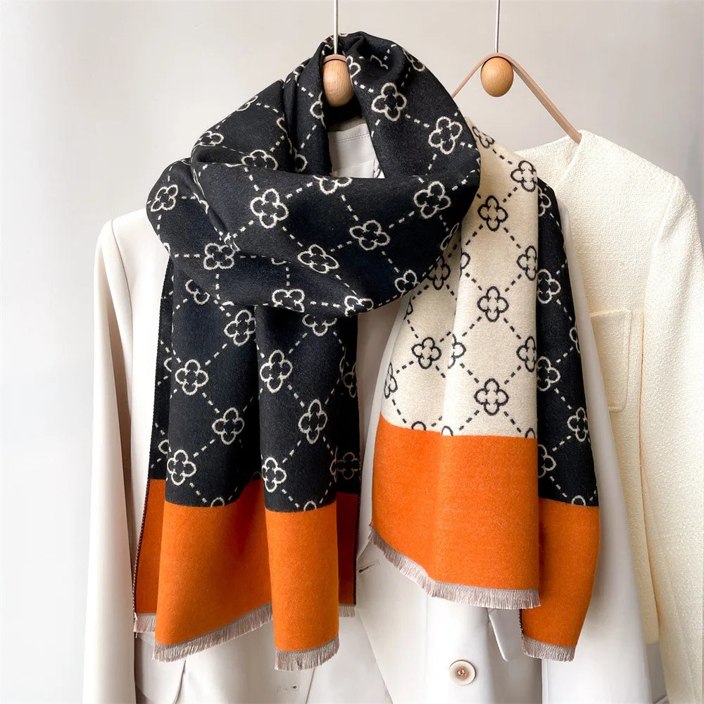 alalar-Women's Scarf Luxury Design Double sided Cashmere Feel Scarf Warm Scarf