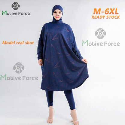 alalar | Plus-Size Modest Burkini Swimsuit – Long-Sleeve Full-Cover Swimwear with Hijab