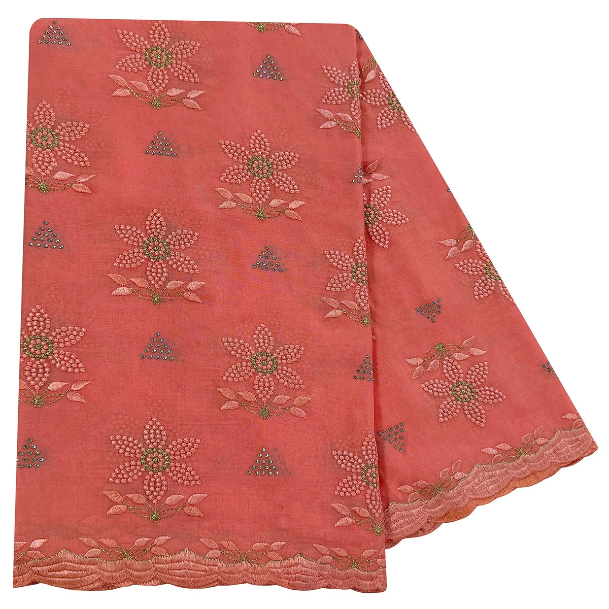 alalar | Embroidered Floral Sequin Cotton Hijab – Dubai-Style Scarf (2025)