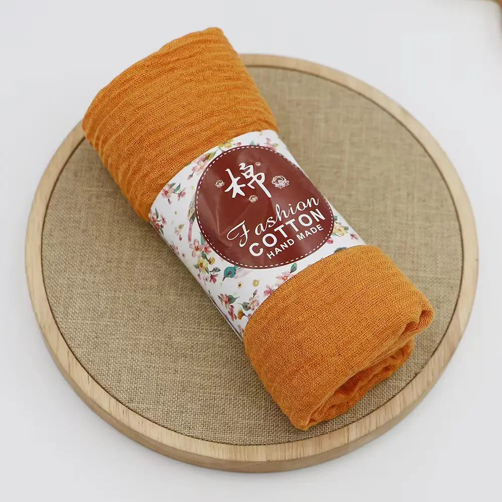 alalar-Big size  crinkle scarf for women soft cotton headscarf