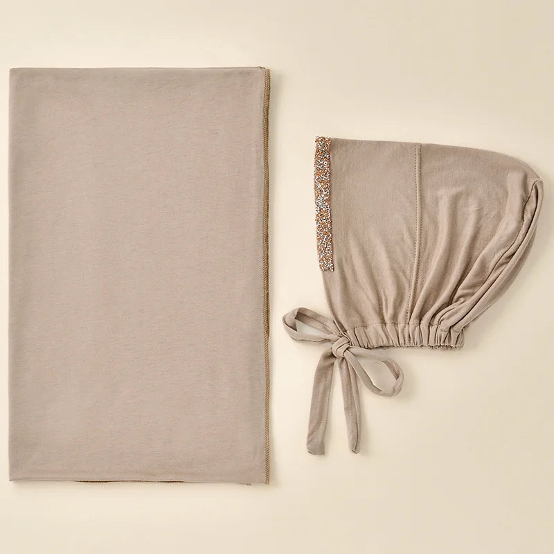 alalar | 2-Piece Modal Jersey Hijab Set – Soft Stretch Scarf + Adjustable Inner Cap