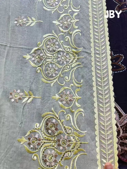 alalar | Luxury Embroidered Cotton Hijab Scarf – African & Dubai Style
