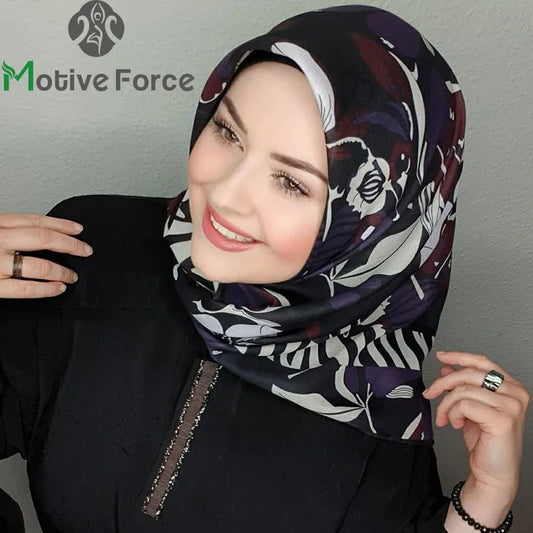 Printed Square Hijab Abaya Scarf -alalar