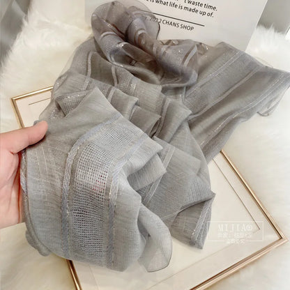 alalar | Checkered Mulberry Silk & Wool Scarf – Luxury Autumn & Winter Shawl for Women