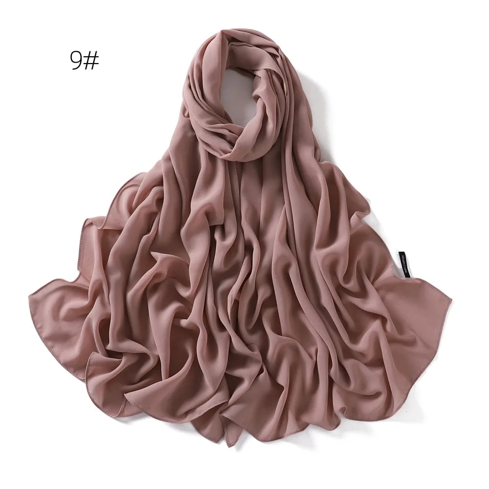 alalar | Solid Color Chiffon Hijab Shawl – 36 Colors, Lightweight Long Wrap (70×180cm)