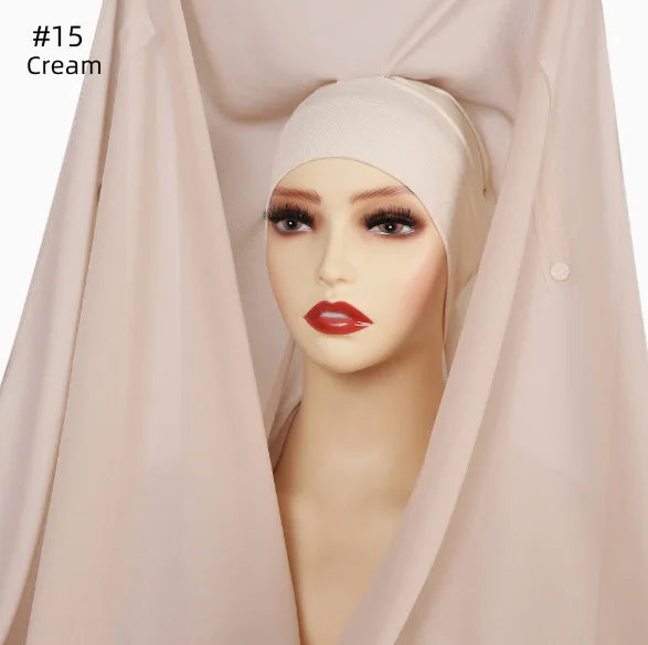 alalar | Chiffon Hijab with Built-In Magnets – Premium No-Pin Scarf with Undercap Turban