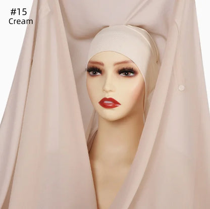 alalar | Chiffon Hijab with Built-In Magnets – Premium No-Pin Scarf with Undercap Turban