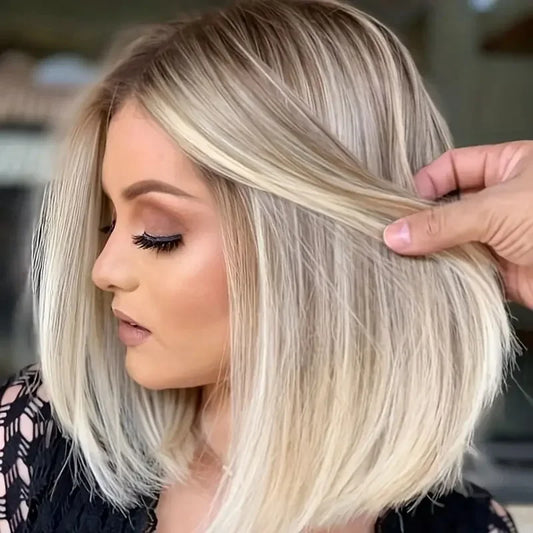 alalar-HairCare Hot Sale Of The Season New Gradient Light Grey Middle Part Wig High