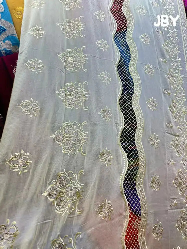 alalar | Luxury Embroidered Cotton Hijab Scarf – African & Dubai Style