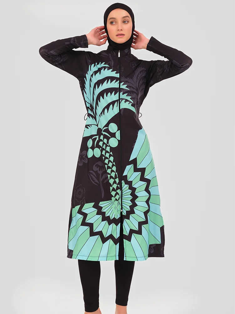 alalar | 3-Piece Long Burkini Swimsuit – Full-Coverage Modest Swimwear with Hijab