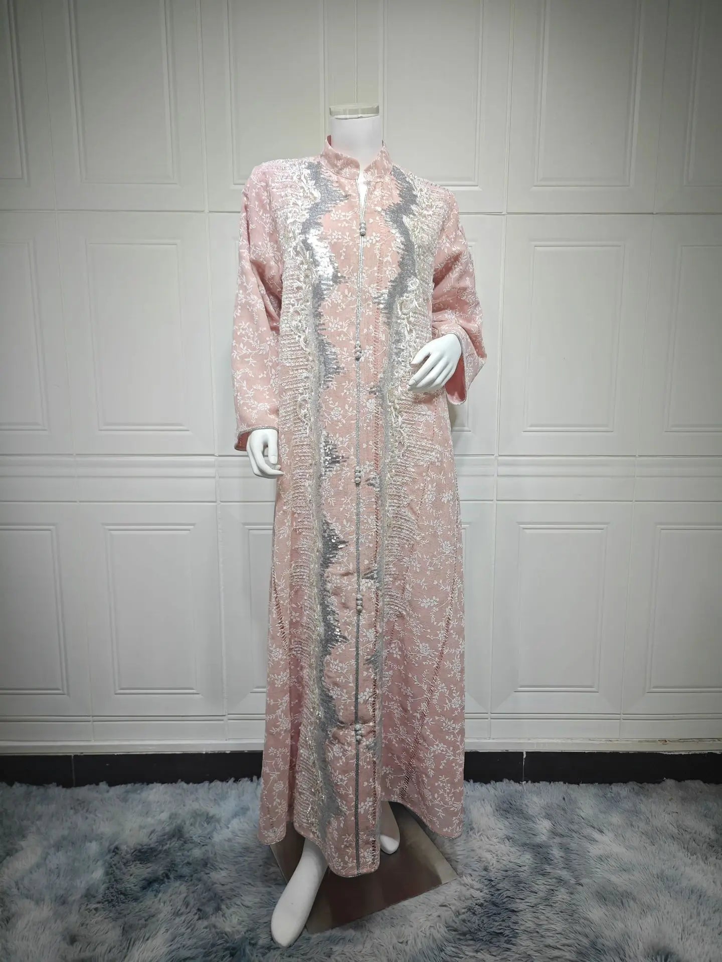alalar | Luxury Moroccan Floral Embroidered Abaya – Dubai Beaded Kaftan Evening Dress