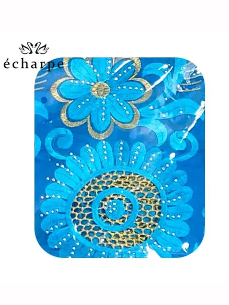 alalar | African-Inspired Hollow Cotton Embroidered Hijab Scarf