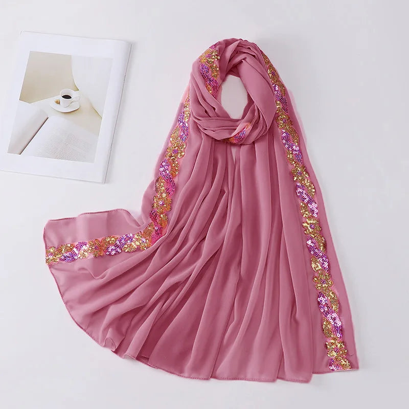 alalar-Chiffon Hijab Scarf Turban for Muslim Women Fashion Headscarf -شيفون