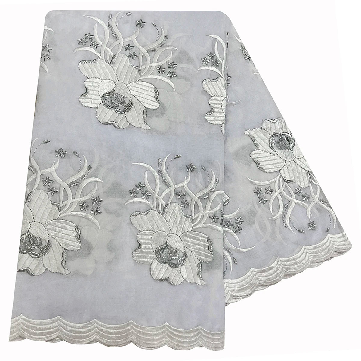 alalar | Premium Embroidered Cotton Hijab – African & Dubai Style Scarf