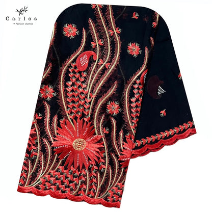 alalar- Turban Embroidery Soft Dubai Cotton Scarf-استيراد دبي