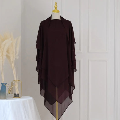alalar | Modest Khimar Hijab — 3-Layer Chiffon Turban Style (Dubai Edition)
