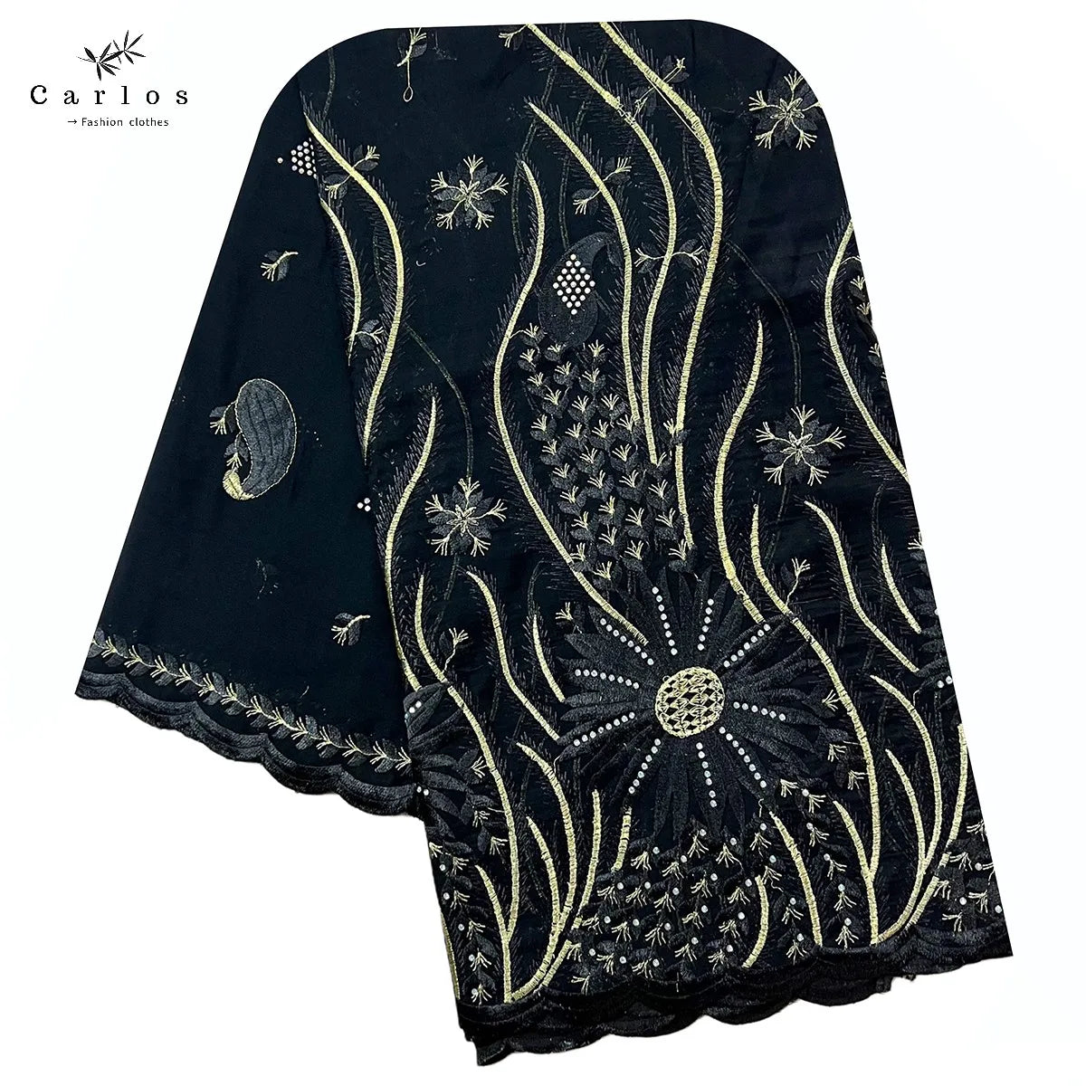 alalar- Turban Embroidery Soft Dubai Cotton Scarf-استيراد دبي