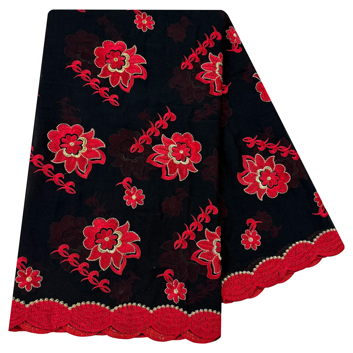alalar| Embroidered Cotton Hijab Scarf – African Style Muslim Headscarf Dubai Modest Fashion