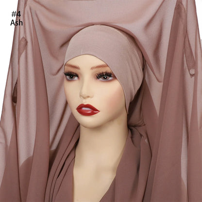 alalar | Chiffon Hijab with Built-In Magnets – Premium No-Pin Scarf with Undercap Turban