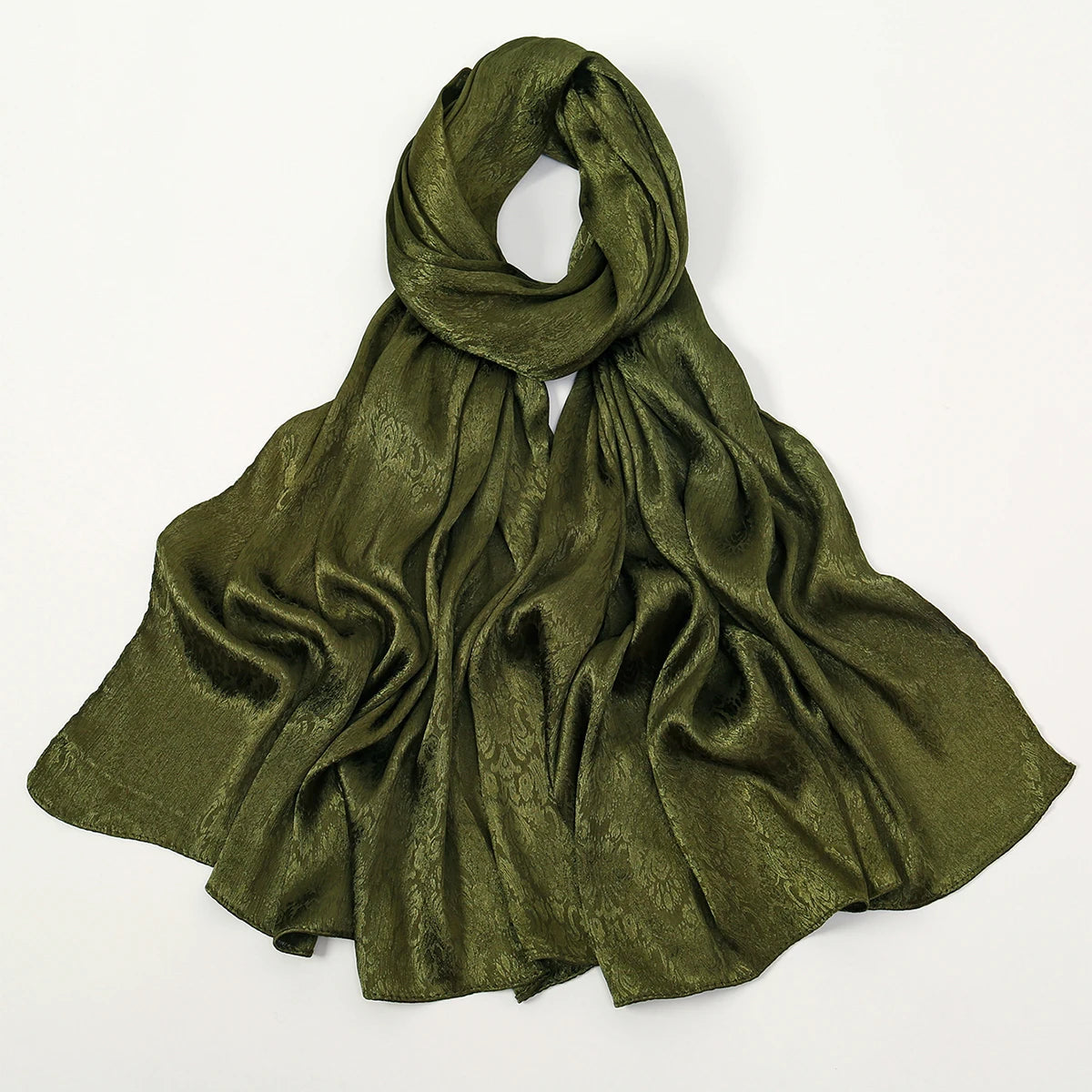 Fashion Leaf Print Satin Hijab -alalar