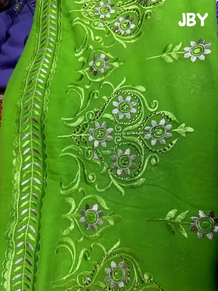 alalar | Luxury Embroidered Cotton Hijab Scarf – African & Dubai Style