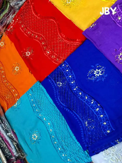 alalar | Luxury Embroidered Cotton Hijab Scarf – African & Dubai Style