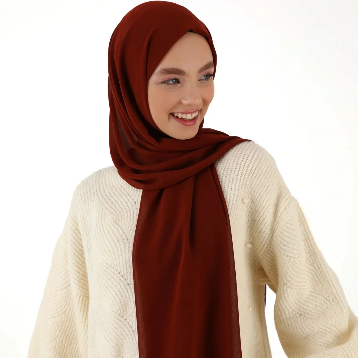 alalar | Premium Plain Chiffon Hijab – Malaysian Style Long Shawl