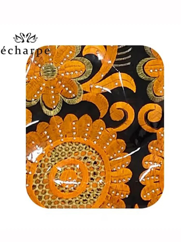 alalar | African-Inspired Hollow Cotton Embroidered Hijab Scarf