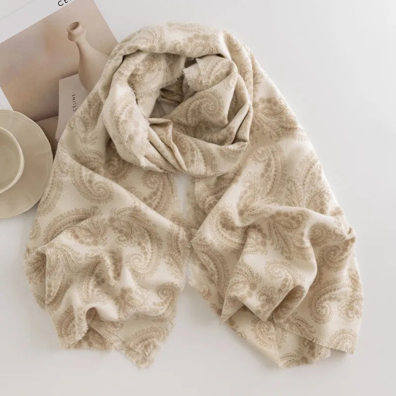 alalar | Elegant Autumn & Winter Cashmere-Feel Shawl – Printed Warm Scarf for Women