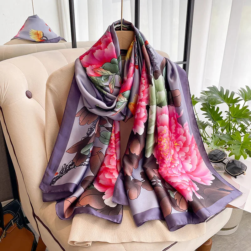 alalar-New Fashion Satin Silk Scarf Shawl For Muslim Woman