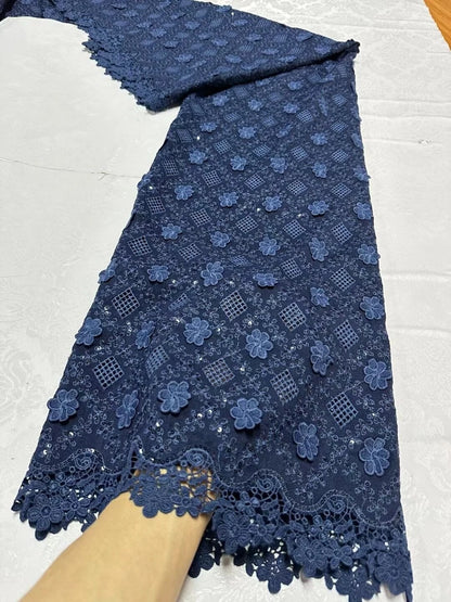 alalar-Premium Nigerian Tulle Lace Fabric – 5 Yards for Wedding, Party, Embroidery & Sequin Dresses, 2024 JL360