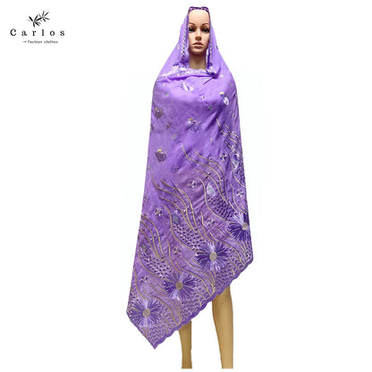 alalar- Turban Embroidery Soft Dubai Cotton Scarf-استيراد دبي
