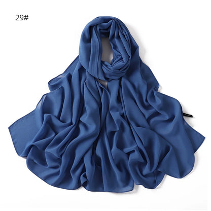 alalar | Solid Color Chiffon Hijab Shawl – 36 Colors, Lightweight Long Wrap (70×180cm)